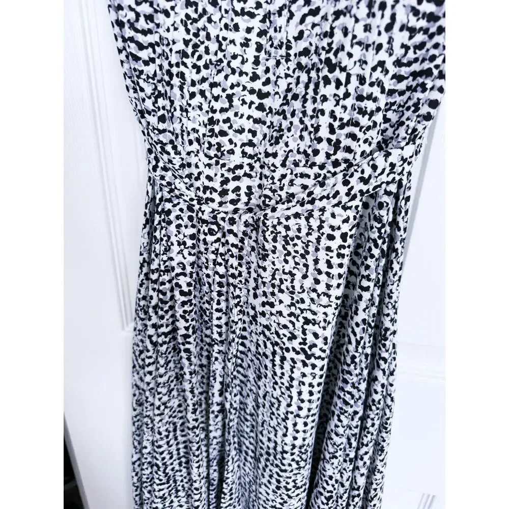 NWT Nanette Lepore Sleeveless Belted Midi Dress 4 Abstract Print Modern Career - Picture 7 of 11